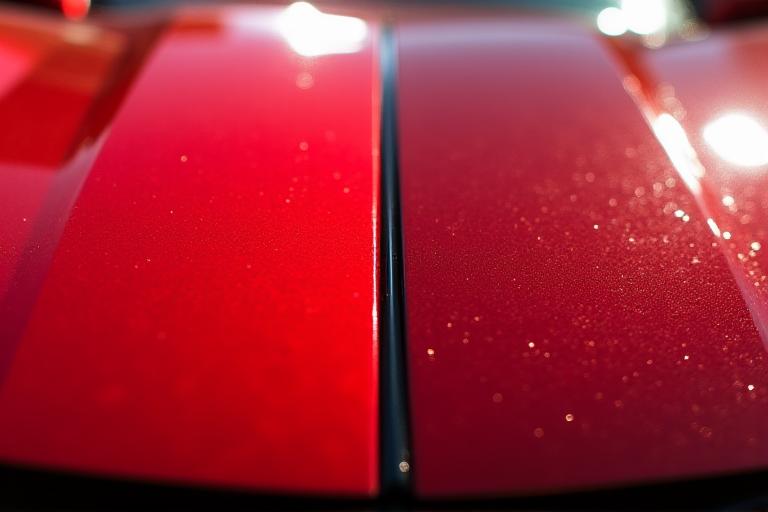 ディテイリング後にスクラッチやスワールマークが消えた車の塗装面